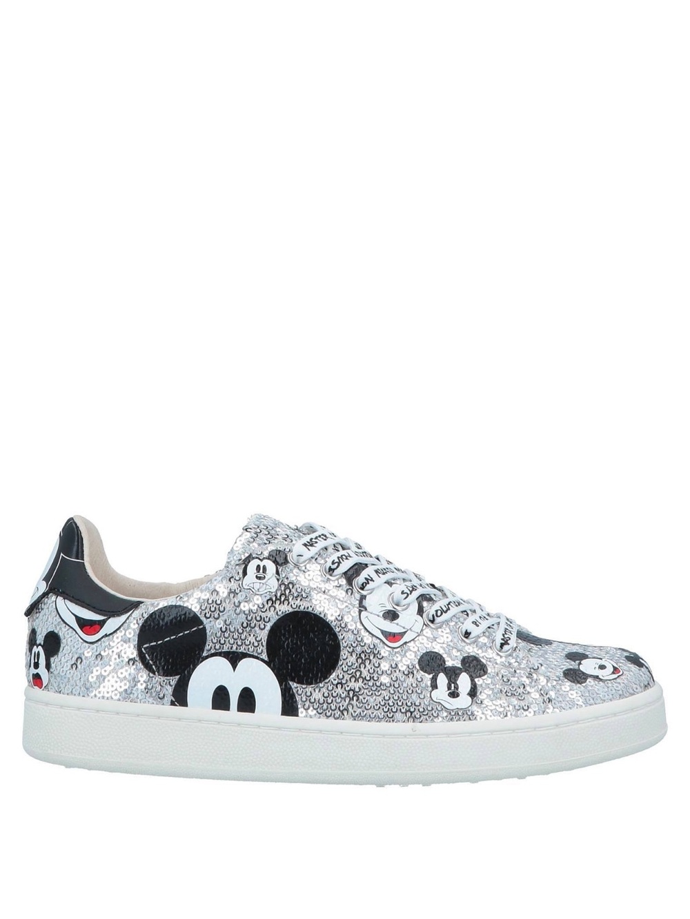 Moaconcept Silver Sequined Mickey Mouse Sneaker